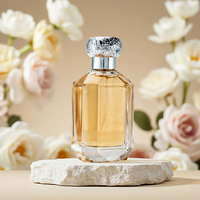 Flacon de parfum en verre de 50 ml et 100 ml, élégant, prix d'usine, personnalisé, effet gemme, avec boîte et capuchon doré pour femme