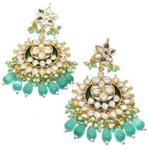 Hermoso y elegante conjunto de pendientes Kundan Monalisa de la mejor calidad para mujer, ropa moderna, ropa de boda, pendientes de moda para mujer - Product Image 1