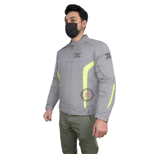 Mens Summer Classic Biker Textiles <b>Jacket</b> Abrasion Resistant Polyester Cordura <b>Silver</b> Grey Green Club Riders Famous CE <b>Jackets</b> - Product Image 1