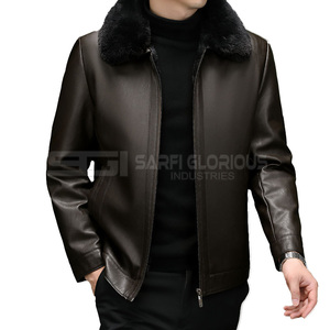 2025 nueva llegada de moda de alta calidad para hombres usa el mejor diseño de alta calidad para hombres invierno diseño personalizado chaqueta de cuero Pu para hombres - Product Image 5