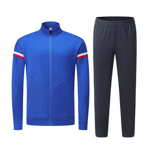 Ropa deportiva personalizada para hombre, conjunto de chándal de poliéster, traje de calentamiento para entrenamiento deportivo, chaqueta con cremallera y conjunto de pantalones para correr y trotar - Product Image 2