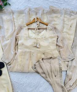 DESIGNER FENDY SATIN RAMBO SEQUENCE EMBROIDERY WORK COTTON GOWN BOTTOM KURTI MULTI COLOR WEDDING WEAR WHOLESALE PRICE ETHNIC - Product Image 6