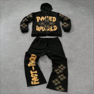 Conjunto de Sudadera con Capucha y Pantalones Deportivos de Algodón 100% Pesado, Cómodo, Unisex, Personalizable, Venta al por Mayor OEM, Patrón Liso, Tallas Grandes - Product Image 1