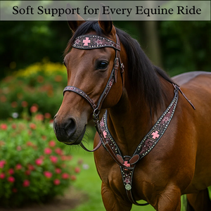 Pechera Ecuestre Occidental de Cuero Brillante Tallado de Calidad Premium y Duradera con Halter de Acero Inoxidable |   Fancy Tack 2026 - Product Image 2