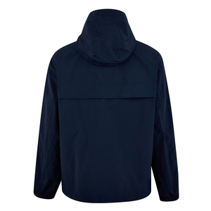 Veste coupe-vent légère imperméable à capuche pour homme avec logo personnalisé, idéale pour les sports de plein air, décontractée, coupe ajustée, bleu marine, vente en gros - Product Image 2