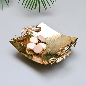 ถาดทองเหลืองแท้คุณภาพพรีเมียม ขัดเงา เป็นมิตรกับสิ่งแวดล้อม ทำด้วยมือ สำหรับตกแต่งและเสิร์ฟ ใช้ได้ทั้งในบ้านและงานต่างๆ - Product Image 6