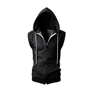 <b>Men's</b> hoodies & sweatshirts Zipper-up custom <b>sleeveless</b> cotton 100% boys manufacturing company hoodies full custom <b>hoodie</b> <b>men</b> - Product Image 4
