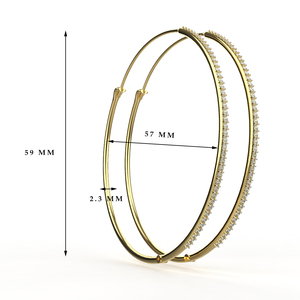 เครื่องประดับ avarta ทอง18K & ได้รับการรับรองต่างหูเพชรห่วงยาวสำหรับเด็กผู้หญิงและผู้หญิง - Product Image 2