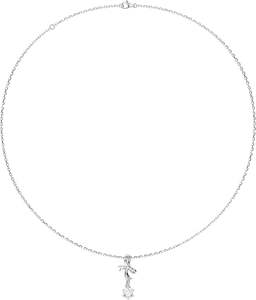 Collar con colgante de lazo de cinta de moissanita de plata 925 - Product Image 2