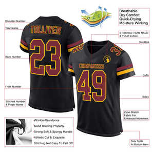 New Season Custom Sublimation American Football <b>Jerseys</b> <b>Short</b> Sleeve UV Protection High Quality Sportswear Customized Logos Men - Product Image 2
