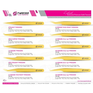 Pince à épiler en acier inoxydable super résistante pour extensions de cils, anti-statique, à haute occlusion, couleur or, outils de beauté - Product Image 6