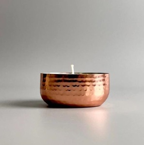 Wholesale <b>Copper</b> Hammered Tea Light <b>Candle</b> <b>Holder</b> High Quality Customized Handmade Luxury Round Heat Resistant Eco-Friendly - Product Image 2