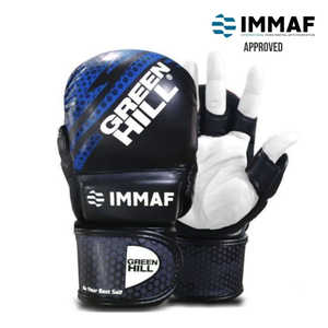 Guantes de MMA Green Hill Blue Aprobados por la IMMAF, de 6oz a 16oz, Equipo de Boxeo Personalizado con Cierre de Cordones en la Muñeca, Cuero Sintético - Product Image 4
