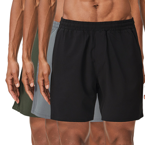 Short athlétique d'entraînement à séchage rapide pour hommes avec poches motif solide pour la course à pied décontractée Gym Basketball-Polyester et Spandex - Product Image 4
