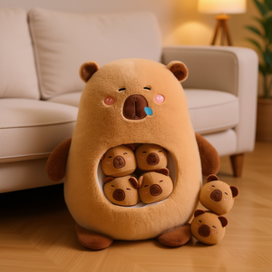 Peluche Capybara la plus mignonne de 20 pouces avec 6 bébés, 771g, jouets de type animal - Mon magasin - Product Image 3