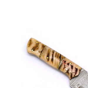 Jexmoo Couteau de skinner en acier damassé fait à la main avec belle poignée et gaine en cuir Cadeau parfait pour le camping et la chasse - Product Image 6