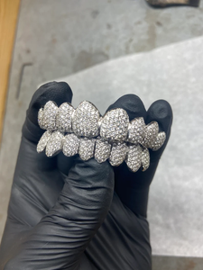 18k Gold and Sterling Silver Plated Unisex Fashion JewelryIced Out MOissanite Diamond Grillz <b>Jewelry</b> - Product Image 3