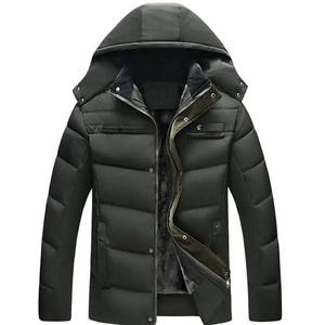 <b>Men's</b> High Street Style Long Sleeve Hooded Zipper Closure Puffer Bubble <b>Jackets</b> Winter Polyester Waterproof Coated Canvas - Product Image 2