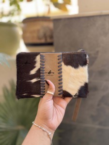 กระเป๋าคลัทช์หนังวัวขนสัตว์กระเป๋าสตางค์แบบตะวันตกดีไซน์ใหม่สีดำ - Product Image 4