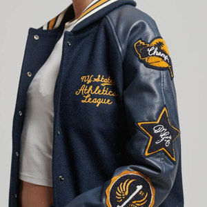 Chaqueta universitaria acogedora y elegante de capa de Invierno para mujer, estilo urbano moderno con borde deportivo, chaqueta universitaria para mujer - Product Image 6