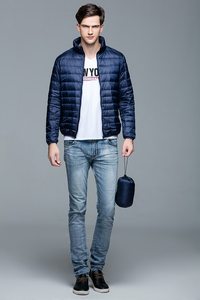 Veste d'hiver longue matelassée noire en Nylon avec Logo personnalisé OEM, vente en gros - Product Image 3