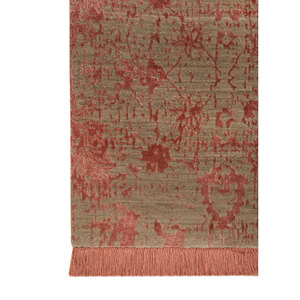 พรมขนสัตว์และไหมไผ่ถักมือสีเบจและสีน้ำตาลลายดอกไม้สำหรับใช้ในบ้าน ห้องนั่งเล่น และทางเดิน-Esk-624(Va) - Product Image 4