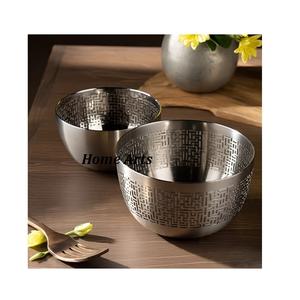 Lot de 2 bols de service à chocolat couleur argent en acier inoxydable de tailles différentes pour la vaisselle - Product Image 4