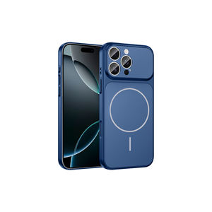 Coque arrière en silicone bleu série TKDW compatible MagSafe pour iPhone 15 Pro Max, protection de l'appareil photo, coque de téléphone élégante - Product Image 1