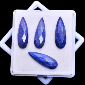 Lapis Lazuli ธรรมชาติหินอัญมณีลูกแพร์โรเซคัทขนาด30x10มม. 9.18 CTS iroc หินหลวมคุณภาพสูง afgani Lapis ลูกแพร์เหลี่ยมเพชรพลอย Cab - Product Image 4