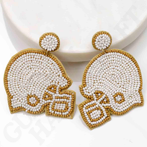 Pendientes de gota de casco de fútbol hechos a mano con cuentas estilo diario de los fanáticos del deporte joyería del día del juego Tailgating Team Spirit Fashion - Product Image 2