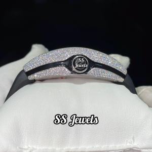 Montre mécanique de luxe unisexe en acier inoxydable Verre glacé Diamant Moissanite VVS Personnalisé Sport Affaires Simple 20mm 41mm - Product Image 6