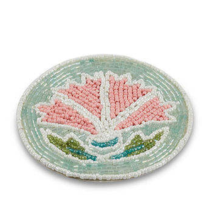Decorative Handmade Beaded <b>Coaster</b> Round <b>Crystal</b> Beads Embroidery Table Mat Colorful Placemats - Product Image 2