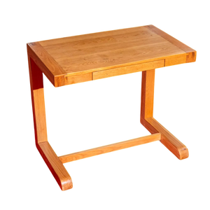 Modern Simple C-Shaped Solid Wood Writing Desk Durable Home Office Study <b>Table</b> with Curved Design and <b>Save</b> <b>Space</b> Drawer - Product Image 1