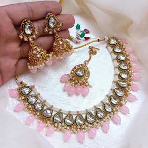 Nuevos conjuntos de joyería nupcial chapada en oro de 18 quilates de alta calidad, conjunto de collar de pendientes de boda de lujo para mujer, conjuntos nupciales de Rajwari indio - Product Image 4