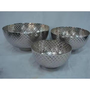 ชามโลหะใส่สลัดทุบเงิน - Product Image 2