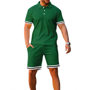 Custom Logo Striped Polo Tracksuit Set <b>Men</b> Summer T Shirts and <b>Shorts</b> Set <b>Men</b> <b>Sweat</b> Suits Outfits <b>for</b> <b>Men</b> Ropa Deportiva Hombre - Product Image 1