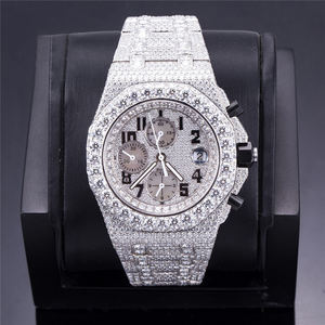 Bijoux en perles noires finition élégante 42 Ct EGL certifié diamant cultivé en laboratoire montre VVS1 blanc glacé brillant coupe automatique verre hanche - Product Image 1