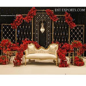 แนวคิดงานแต่งงานตะวันตกด้วยผนังเทียนโลหะและแผง ผนังเทียนฉากหลังงานแต่งงานที่สง่างาม ผนังเทียนแต่งงานที่เหมือนฝัน - Product Image 1