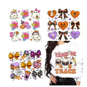 เสื้อยืดพิมพ์ลายผีและโบว์สำหรับตกแต่งเสื้อยืดออกแบบเองได้ - Product Image 2