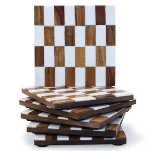 Juego de posavasos de madera de nogal de alta calidad hecho a mano con diseño fantástico único Fabricante de alfombrillas y almohadillas de madera elegantes - Product Image 5