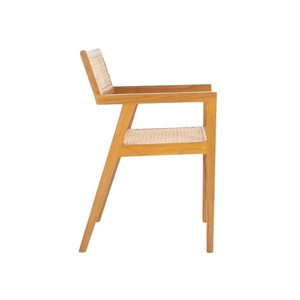 Chaise d'appoint en teck minimaliste, écologique et durable avec un design de cadre fin pour les salles à manger modernes, les restaurants, les cafés et les villas - Product Image 4