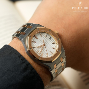 Montre automatique de luxe en acier inoxydable pour hommes bicolore or rose argent Design diamant-look saphir cadran en cristal cadeau de mariage - Product Image 5