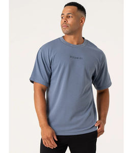 T-shirt streetwear uni lourd personnalisé 100% coton de luxe à épaules tombantes surdimensionné pour homme - Product Image 1