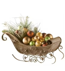 Trineo de Navidad de Metal galvanizado Decoración de mesa Elegante adorno de trineo de Navidad para decoraciones festivas - Product Image 4