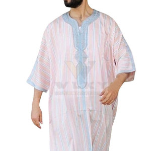Robe musulmane décontractée respirante à col montant et à manches longues pour hommes vêtements islamiques caftan Thobe pour hommes - Product Image 2