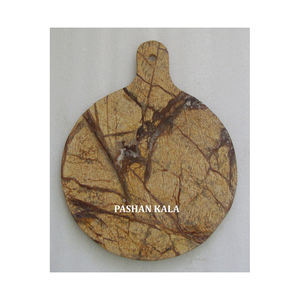 Planche à découper en marbre naturel de forme ronde avec surface lisse et brillante haute qualité cuisine utilisée restaurant et maison - Product Image 1