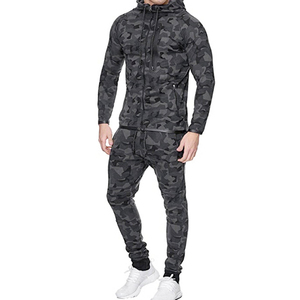 Vente chaude Hommes Zipper Hoodie Jogger Sets Sportswear pour Gym Training Running Fitness Clothing Hooded Collar OEM Disponible - Product Image 5