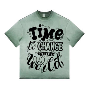 T-shirts surdimensionnés délavés à l'acide de fabricant pakistanais meilleure qualité T-shirts décontractés à manches courtes délavés à l'acide Logo personnalisé - Product Image 3