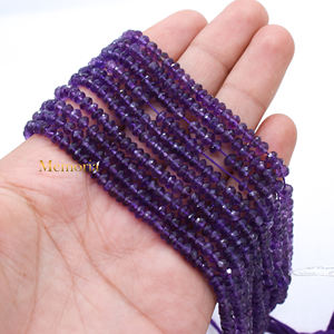 Excellente qualité du fabricant 4.5mm améthyste Rondelle facettes guérison perles de pierres précieuses 5 lignes pierres précieuses naturelles en vrac GIA - Product Image 4