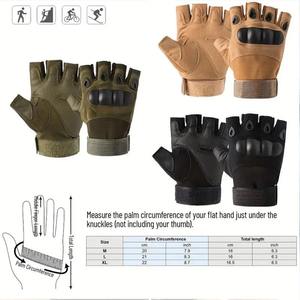 Gants de randonnée et de cyclisme en cuir sans doigts de qualité supérieure pour hommes, résistants à l'usure, pour les sports de plein air - Product Image 6